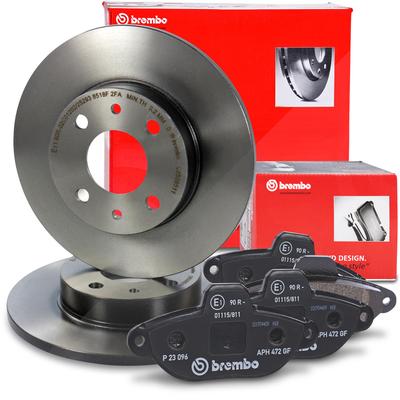 Brembo Coated Bremsscheiben + Bremsbeläge Vorne [Hersteller-Nr. 10697973] für Fiat, Lancia
