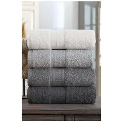 Aucune, Handtücher, 4er-Set Handtücher – 50 x 85 cm – Grau (50 x 85 cm)