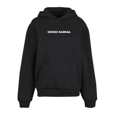 Kapuzensweatshirt MISS TEE "Miss Tee Karma Butterfly Ladies Fluffy Hoody", Damen, Gr. M, schwarz, 70% Baumwolle, 30% Polyester, bedruckt, Rundhals, Sweatshirts
