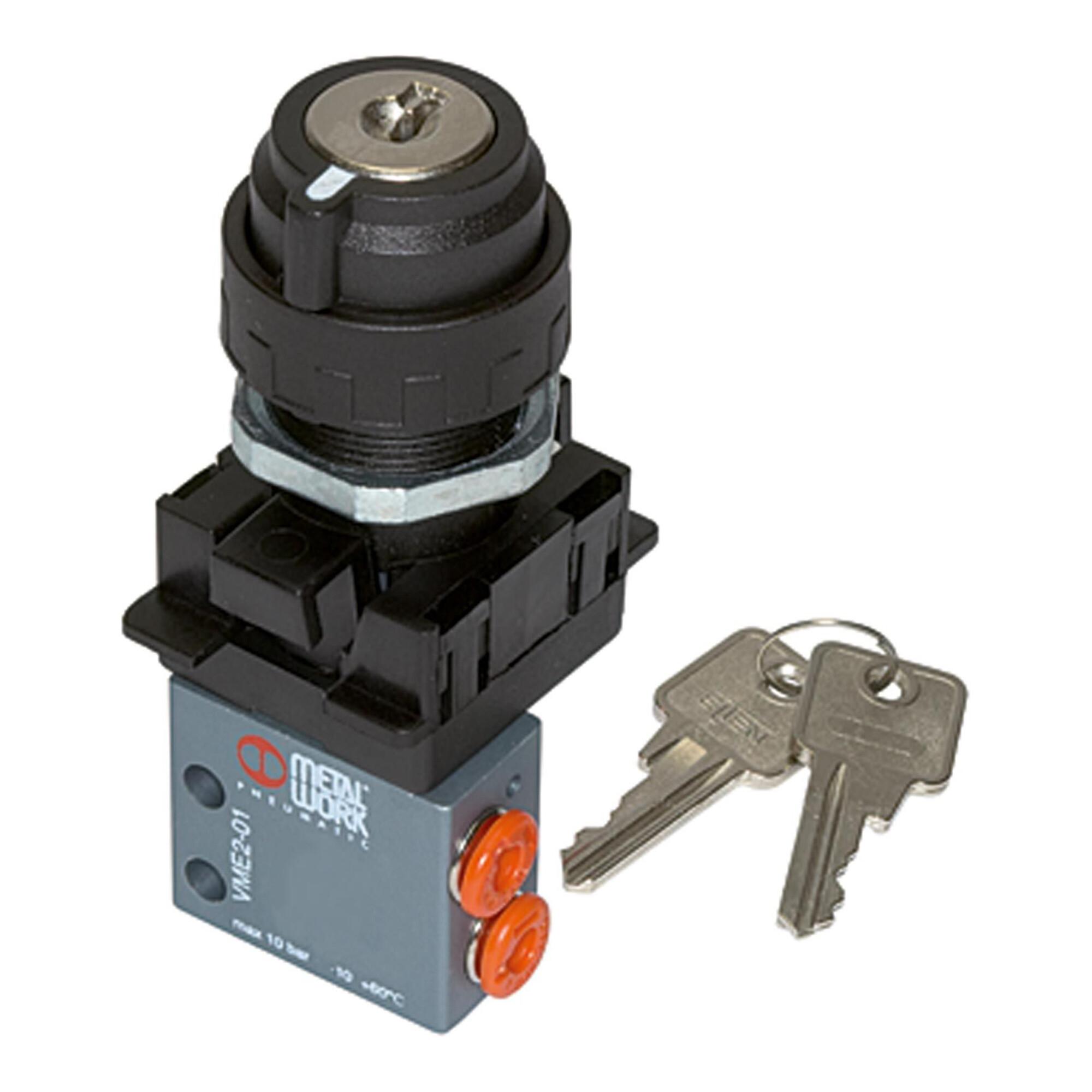 Riegler 3/2-Miniventil, manuell, Zugschalter, NC, bistabil, M5 seitl. (512.514)