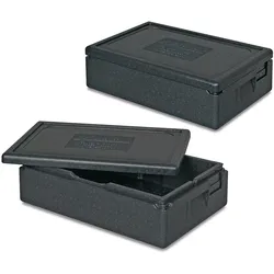 BRB 2x Thermobox GN1/1 m. Deckel, LxBxH 600x400x180 mm, anthrazit, Inhalt 21 Liter, Gewicht 0,75 kg