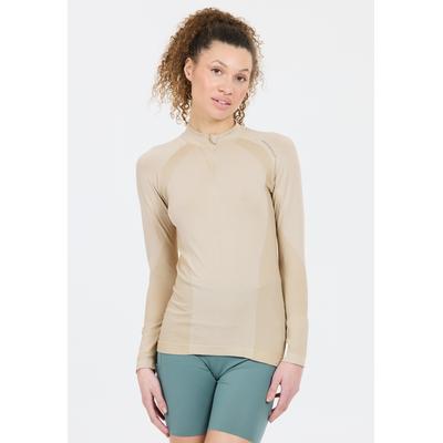Funktionsshirt ENDURANCE "HALEN W", Herren, Gr. L/XL, beige, 62% Polyamid, 38% Polyester, unifarben, lang, hoch geschlossener Ausschnitt, Shirts Funktionsshirt, mit komfortablen Sportfunktionen