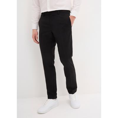 Anzughose BONPRIX, Herren, Gr. 62, N-Gr, schwarz, Web, Obermaterial: 100% Polyester. Futter: 100% Polyester, festlich, slim fit lang, Hosen Anzughose, Slim Fit, aus Polyester, festlicher Stil, Businessmode