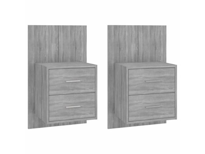 Heofavd 2er Set Wand-Nachttische Grau Sonoma 48,5x32,5x80 cm