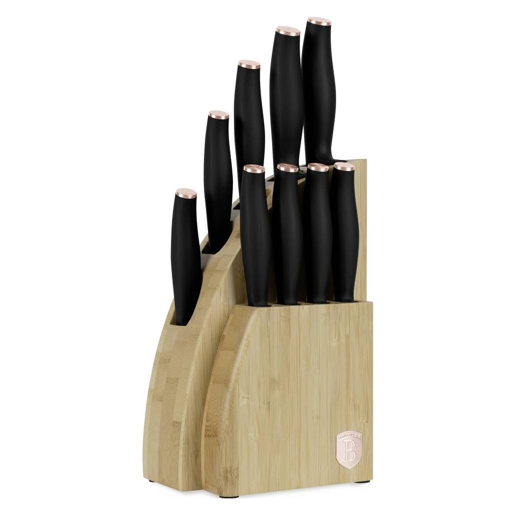 BerlingerHaus Zestaw Noży Bh-2760 Black Rose W Bloku Bambusowym (BH/2760)