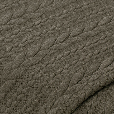 Jacquard-Jersey "Zopf" in 3D-Optik, grau