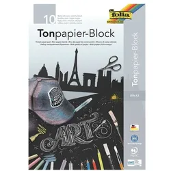 folia Tonpapier-Block schwarz A3 10 Blatt 130 g/m2 schwarz