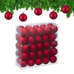 Relaxdays Weihnachtskugeln 50er Set Gold,Rot