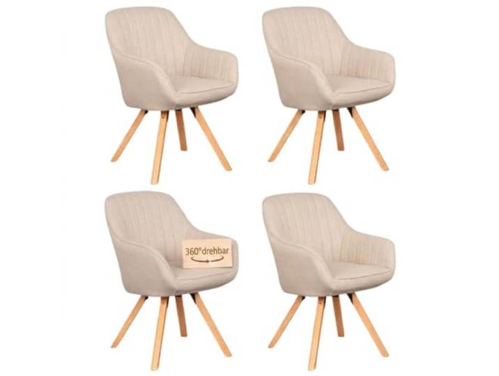 MR. DEKO Esszimmerstühle 4er Set Matera Beige Dining Chairs Küche FSC® Mix FSC® Zertifizierungs-Nr. SGSCH-COC-003328