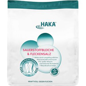 HAKA Fleckenentferner Sauerstoffbleiche & Fleckensalz, Pulver, gegen alle Flecken, für alle Textilien, Sauerstoff, 1,5 kg
