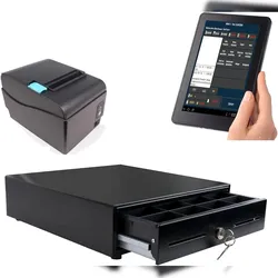 Blitzkasse 10" Mobile Kasse für Einzelhandel und Schnellgastronomie: Terminal, Bondrucker, Kassenlade