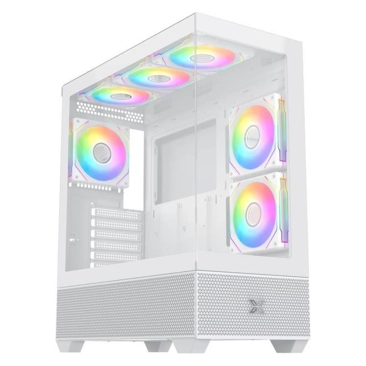 Xigmatek Boitier Moyen Tour ATX Alphard RGB avec panneaux vitrés (Blanc) (ATX, E-ATX) (56543455)