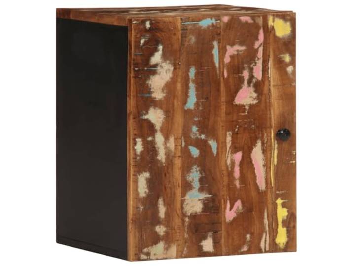 HWKQEQRF Bad-Wandschrank 38x33x48 cm Altholz Massiv mit 2 Fächern Wandmontage,flexible Tür links oder rechts,2 Fächer,Holzwerkstoff,Unikat in Farbe und Maserung
