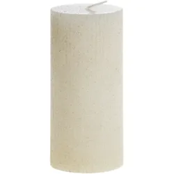 Chic Antique Stumpenkerze mit Rillen und Glitzer, H15/Ø7 cm creme