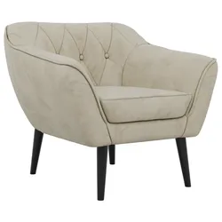 SESSEL PIRS - Beige Velvet - Schwarze Beine