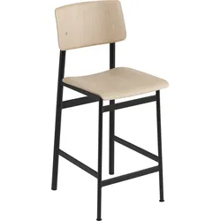 Loft Hocker 65 cm helle Eiche schwarze Beine