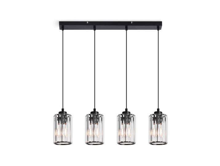 Nettlife Pendelleuchte Marshall 58/5/140 cm, Schwarz, Metall, E27, 58x140x5 cm, Lampen & Leuchten, Innenbeleuchtung, Hängeleuchten, Pendelleuchten