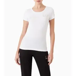 EA7 für Damen. 8NTT65_TJDQZ Evolution T-shirt weiß (L), Lässig, Baumwolle, Kurzarm