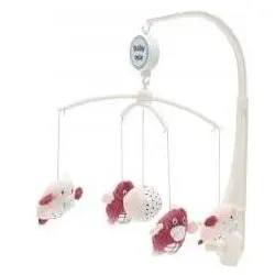 Baby Mix, Babymobile, Karussell über der Krippe Moles rosa
