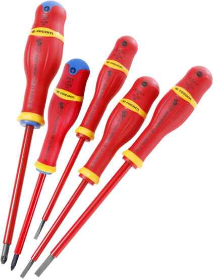 Jeu de 5 tournevis Protwist® isolés 1000 V FACOM ATD.J5VE