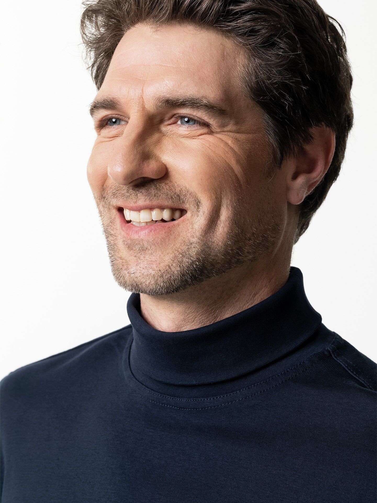 Walbusch Rollkragen-Shirt, , Farbe Blau, 56, supergekämmte Baumwolle besonders formstabil Herren