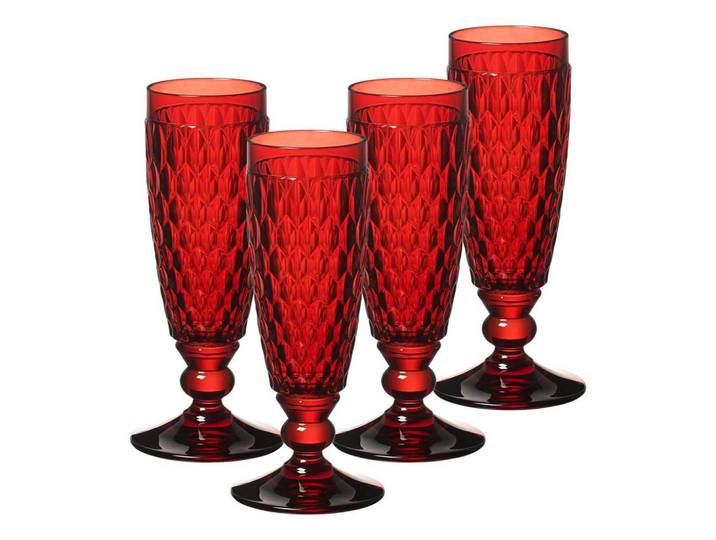 Villeroy & Boch Sektgläser Boston Coloured Rot 145 ml 4er Set, Glas, Gläser, Champagnergläser & Sektgläser