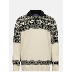 Bratens Norweger Pullover Weiß Schwarz Snøstjerne Schneeflocke