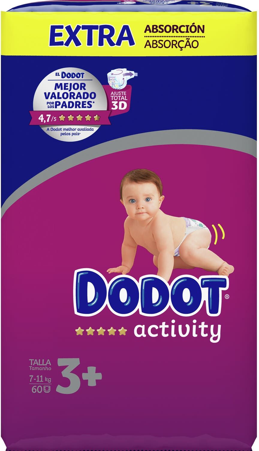 dodot Pañales Activity Talla 3 Extra 60 Unidades