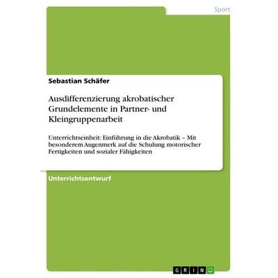 Ausdifferenzierung akrobatischer Grundelemente in Partner- und Kleingruppenarbeit, Taschenbuch von Sebastian Schäfer, GRIN, 978-3-656-43487-0