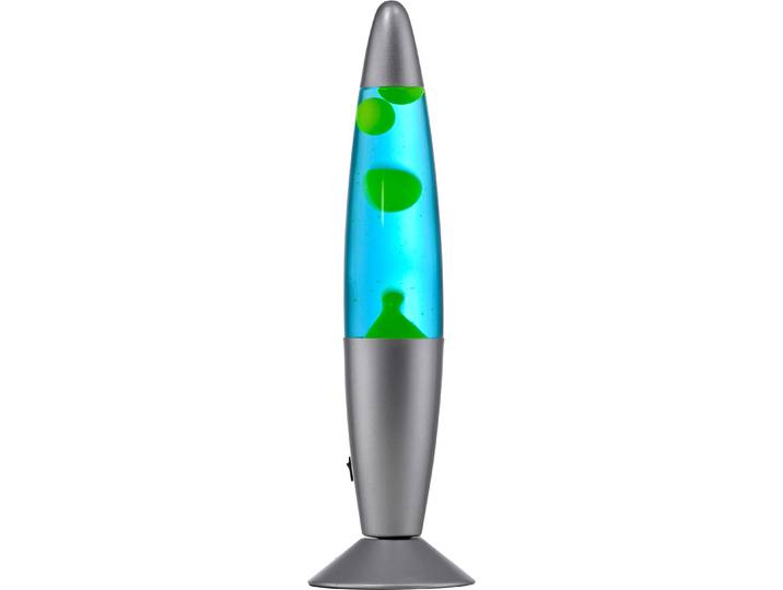 JUST LIGHT LED Tischleuchte LAVA , grün (silberfarben), Ø 9,8cm H: 34cm, 1 Stk., Leuchten, Einzigartiges Lichtspiel erzeugt durch farbigem Wasser und Waschs, LED Tischleuchte