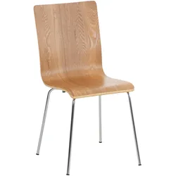 CLP Besucherstuhl Pepe I Ergonomisch Geformter Lehnstuhl Mit Holzsitz I Stabiles Metallgestell I Komfort Und Stil Mit Robuster Konstruktion