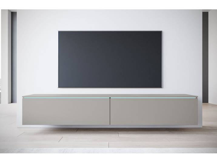 Home affaire LOWBOARD VERA, wahlweise mit oder ohne Beleuchtung Modernes griffloses TV-Board, 180 cm TV-Schrank, stehend und hängend