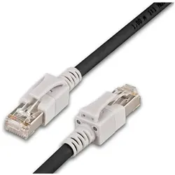 2x Wirewin Cat.6A LED Patchkabel 1m schwarz (S/FTP, CAT6a, 1 m), Netzwerkkabel