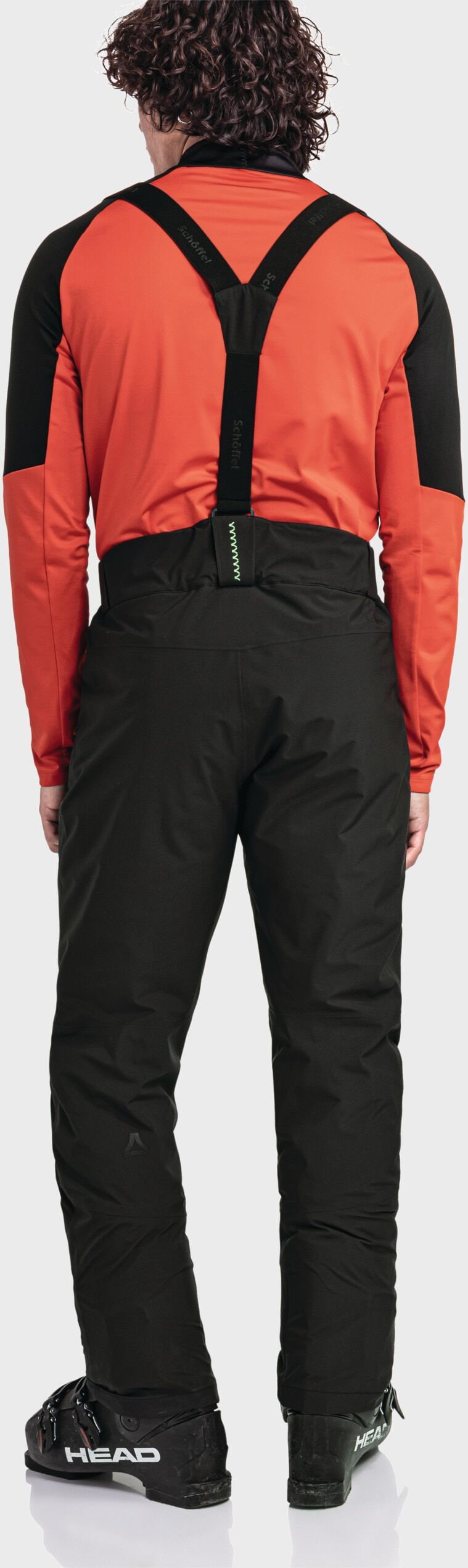 Latzhose SCHÖFFEL "Pants Style Pine MNS", Herren, Gr. 56, Normalgrössen, schwarz (9990, schwarz), Oberstoff: Aussenseite: 100% Polyester. (Membran: Polyurethan). Futter Rumpf unten: 100% Polyester. Wattierung: 100% Polyester, Hosen Latzhose 9990, schwarz 