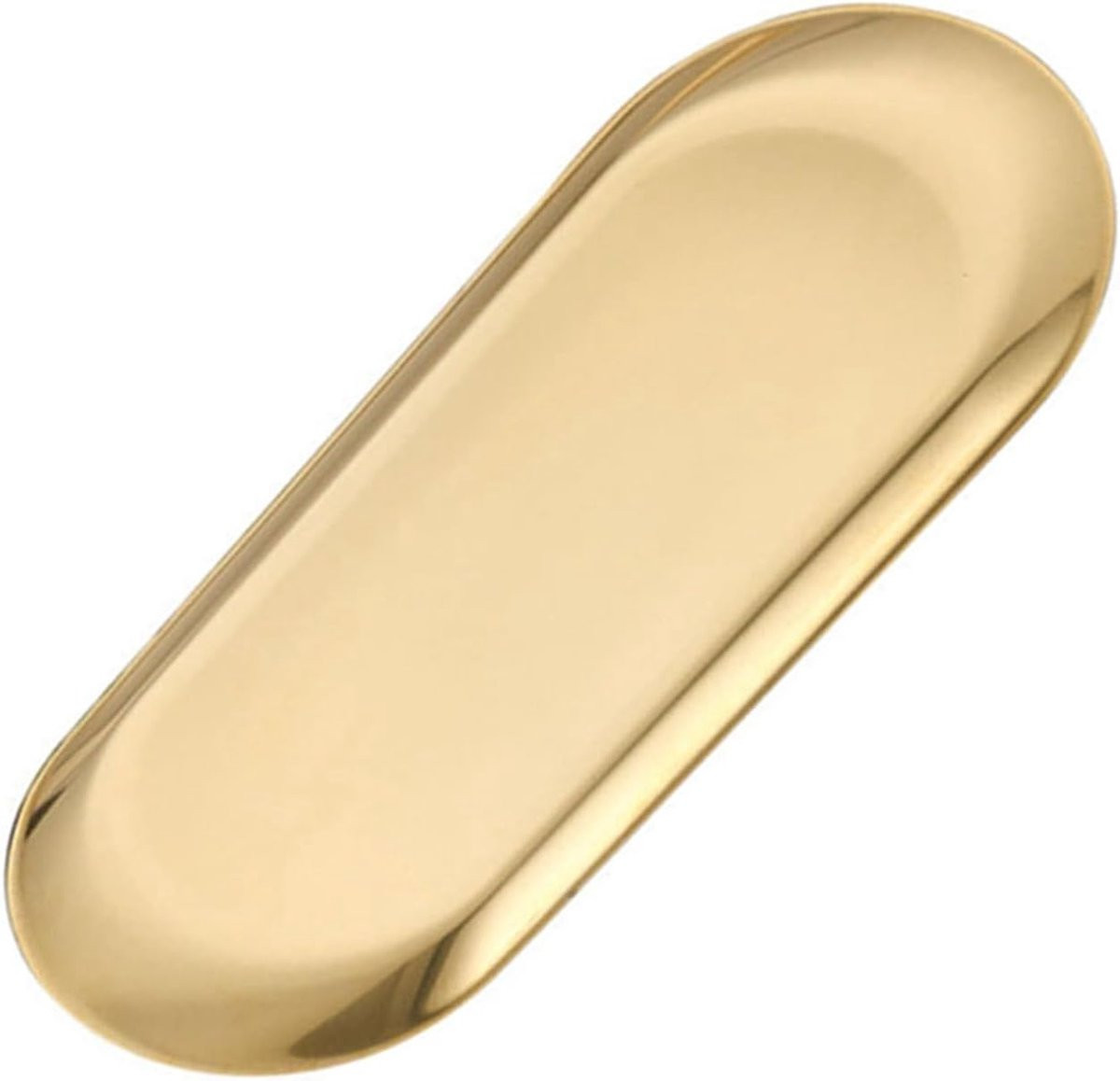 Ovaal Dienblad Gouden Serveerschaal met Antislip Bodem - 18 cm Lengte