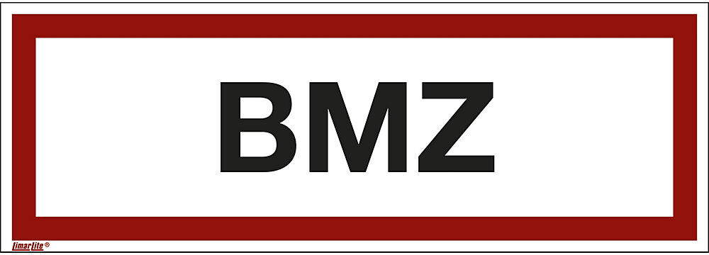 kaiserkraft Brandschutzkennzeichen für die Feuerwehr, BMZ, VE 10 Stk, Folie, langnachleuchtend, LxH 297 x 105 mm