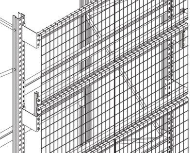 Gitterrückwand GRM-Set 3, Regalhöhe 2500 x Regallänge 2700 mm