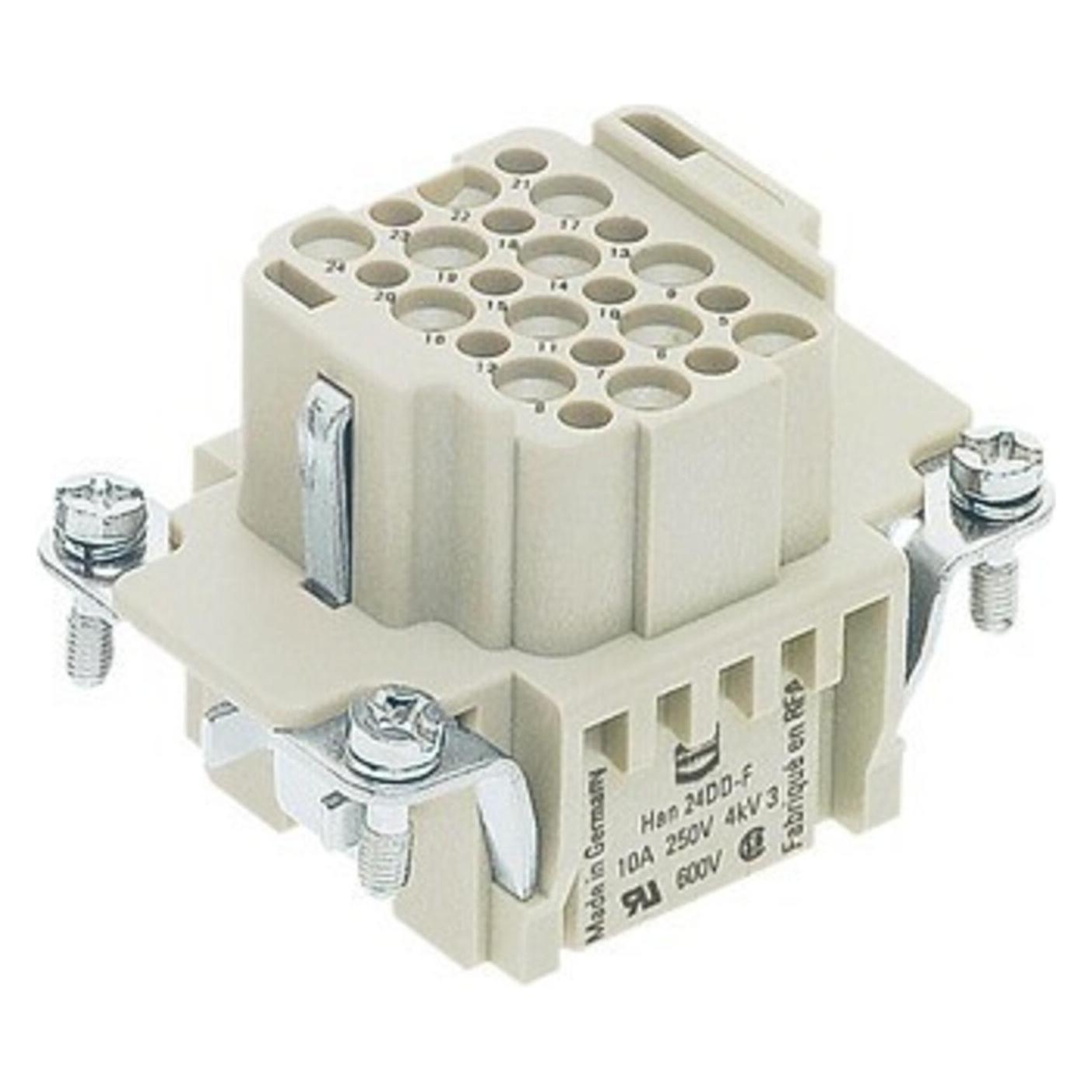 Harting HAN DD Steckverbinder, Einsatz Typ 6B Buchsen-Crimpanschluss max 2,5mm2, 10A24 polig (09160243101)