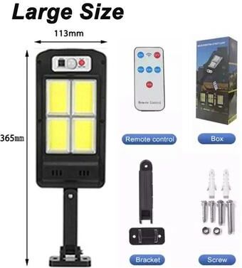 Uplift Picks Waterproof Solar Wall Light With Motion Sensor And Remote Control 128 Cob 1 Pc with Remote Control