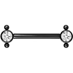 Titan Barbell mit Push Fit KRISTALL + 2 KUGELN