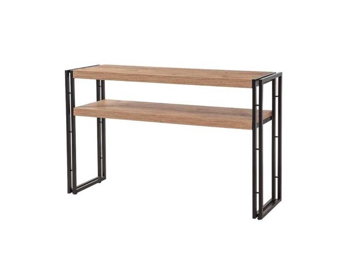 HANKO - Console style industriel - bois et noir - 140 cm