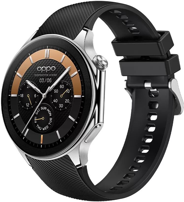 INF Schwarzes Silikon-Uhrenarmband für OPPO Watch X - 22mm