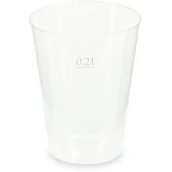 VEPATIM 25x Mehrwegbecher Pfandbecher transparent stabil+ PP 0,2L Eichstrich O 76mm