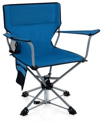 Costway 360° Swivel Hunting Chair Portable Foldable Hunting Chair with Mesh Cup Holder and Storage Pockets-Blue
