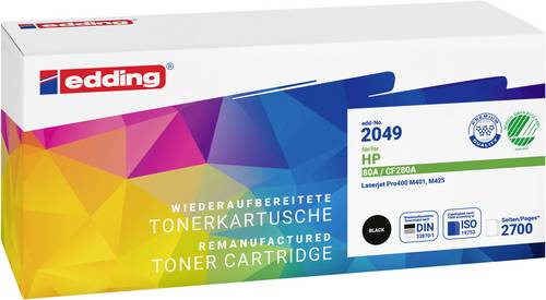 Edding Toner ersetzt HP 80A (CF280A) Schwarz 2700 Seiten Kompatibel Tonerkassette