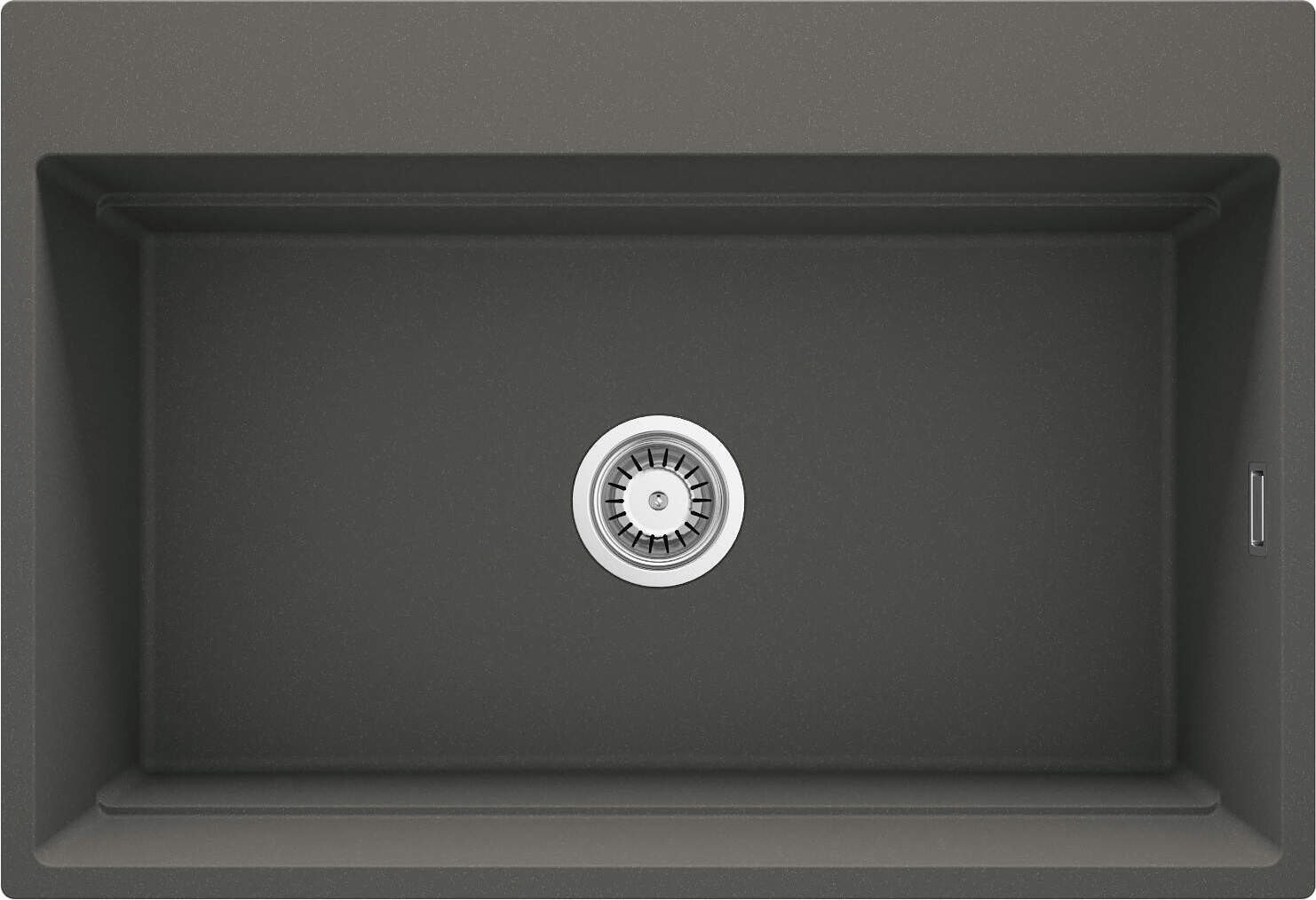 Granitspüle Magnetico, 1-fach, Anthrazit, mit Zubehör, zum Einbau/Unterbau, beständig gegen Flecken und Temperaturen