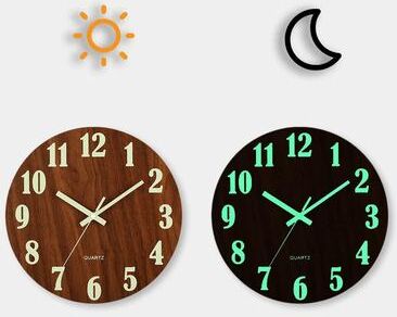 Uplift Treasures Nordic Wooden Luminous Wall Clock Silent Night Light yg002 4 Inch