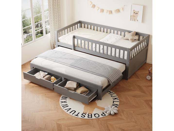 Lit Simple 90x200 Avec Tiroirs Et Lit Gigogne Havrya