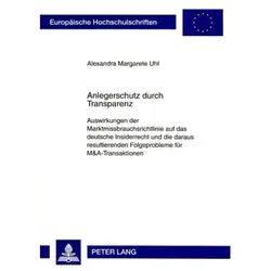Anlegerschutz durch Transparenz, Fachbücher von Alexandra Uhl