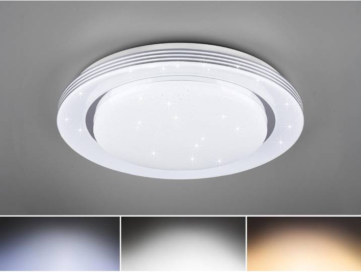 Reality Leuchten LED Deckenleuchte Atria weiß, Ø 37 cm